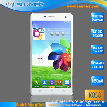5.5inch Qhd Screen 540X960 Mtk6582 Quad Core Smart Phone (K858)